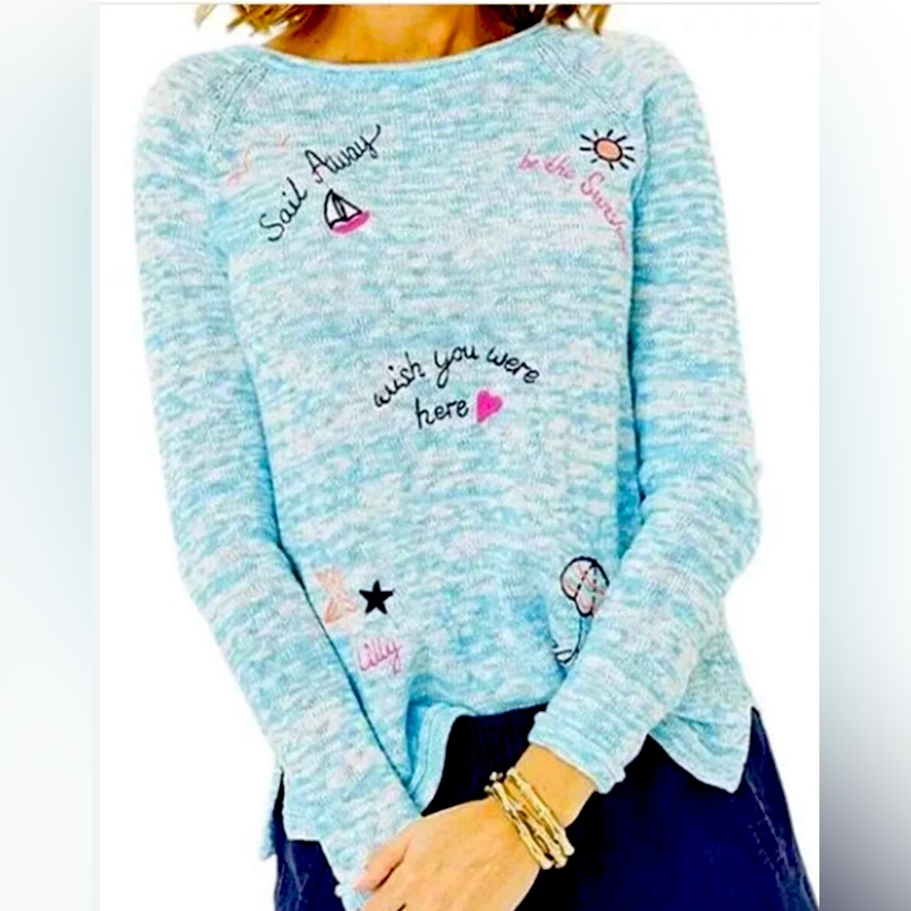 Lilly Pulitzer Danette Embroidered Sweater, Size Xl, Nwt